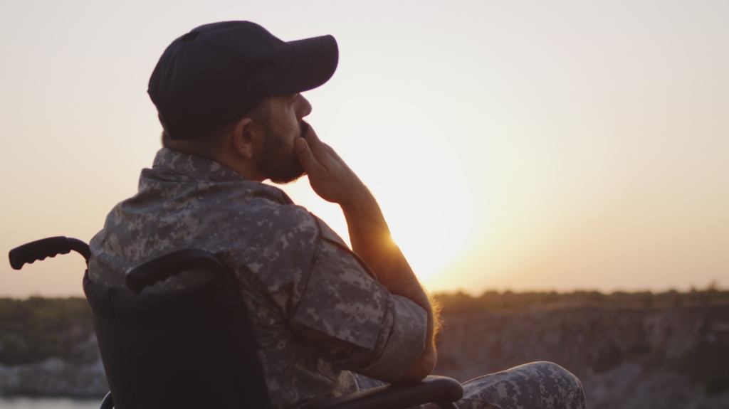 Veteran in wheelchair
